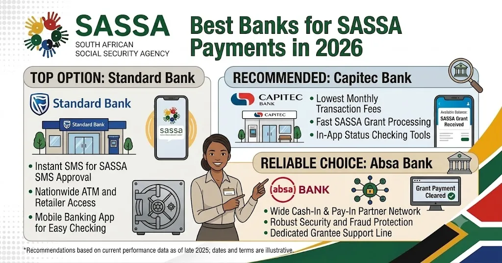 Best Banks for SASSA Payments in 2026 Best Banks for SASSA Payments in 2026