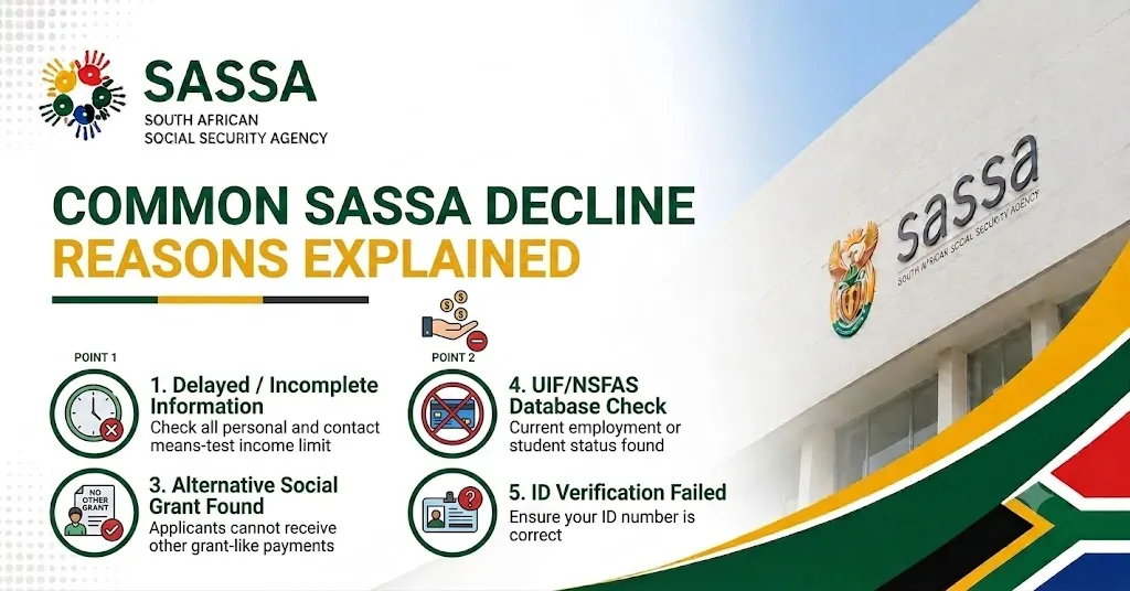 Common SASSA Decline Reasons Explained Common SASSA Decline Reasons Explained