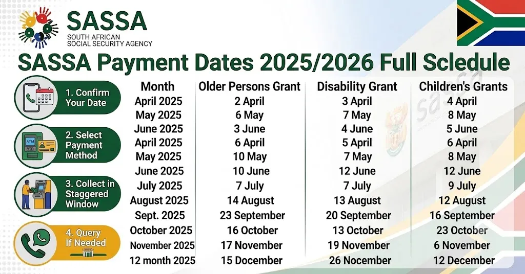 SASSA Payment Dates 20252026 Full Schedule SASSA Payment Dates 20252026 Full Schedule